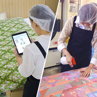 検品・しみ抜き作業